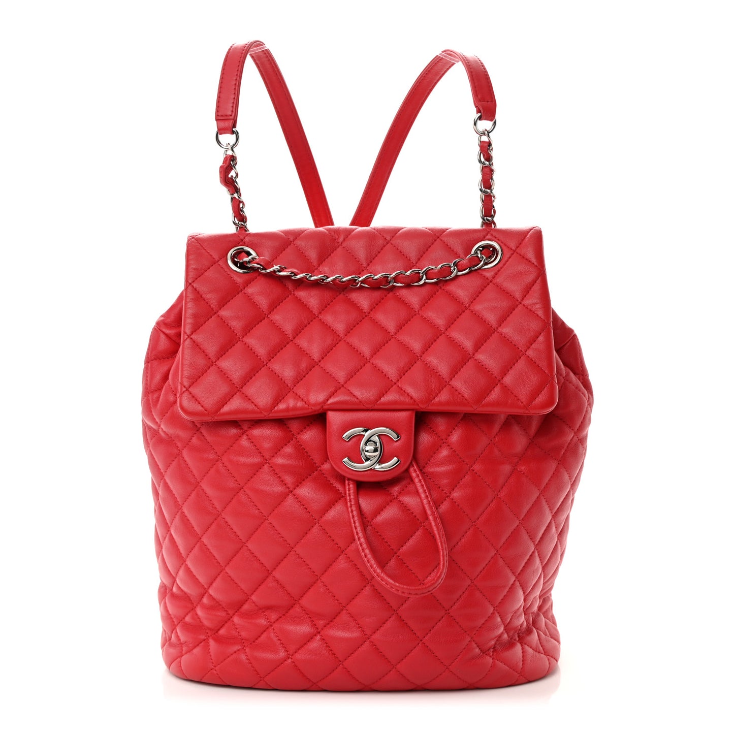 Lambskin Quilted Large Urban Spirit Backpack Red