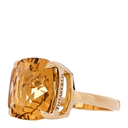 Tiffany 18K Yellow Gold Citrine Sparklers Cocktail Ring 50 5.5 3 of 5