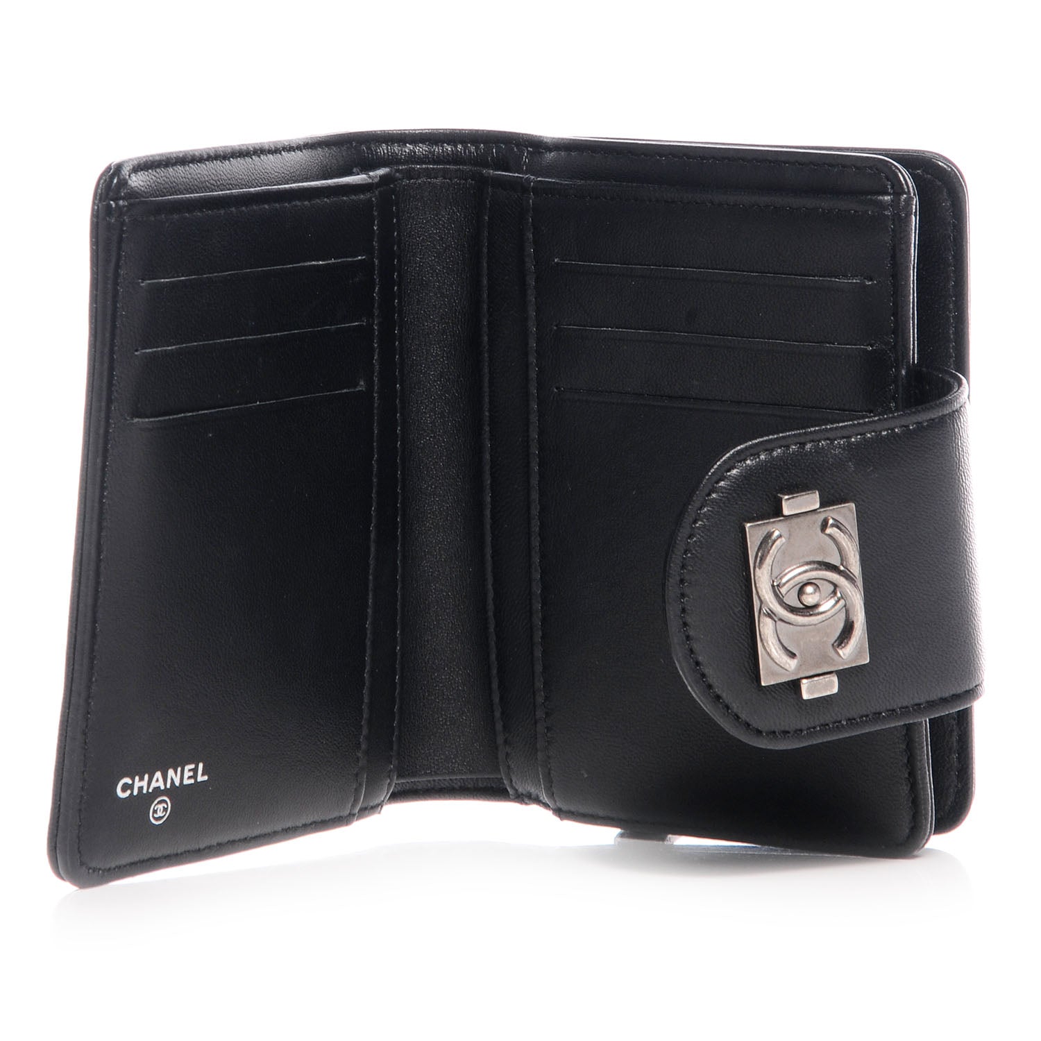 Chanel Lambskin Compact Boy Wallet Black 5 of 7