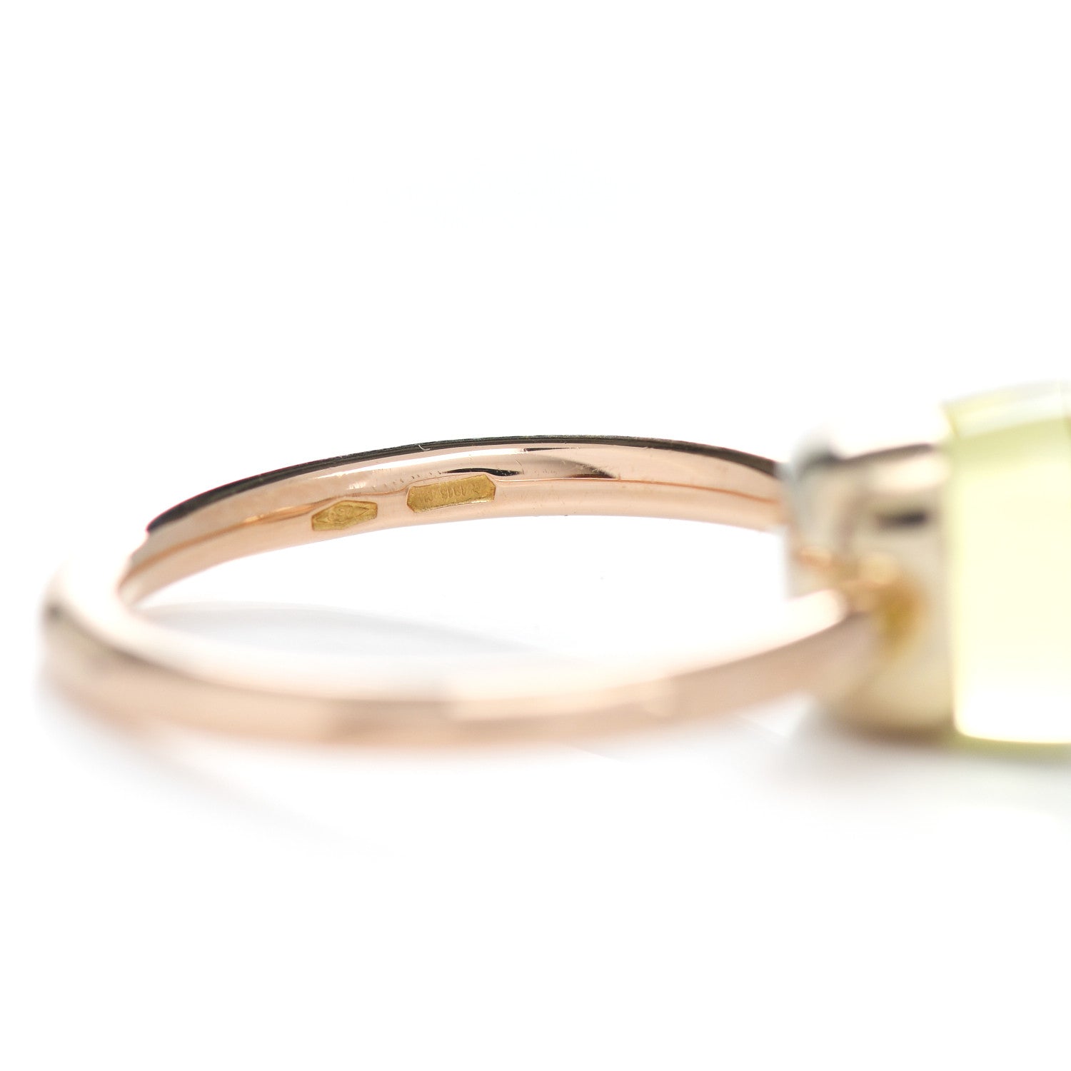 Pomellato 18K Rose Gold Lemon Quartz Petit Nudo Ring 57 8 5 of 5