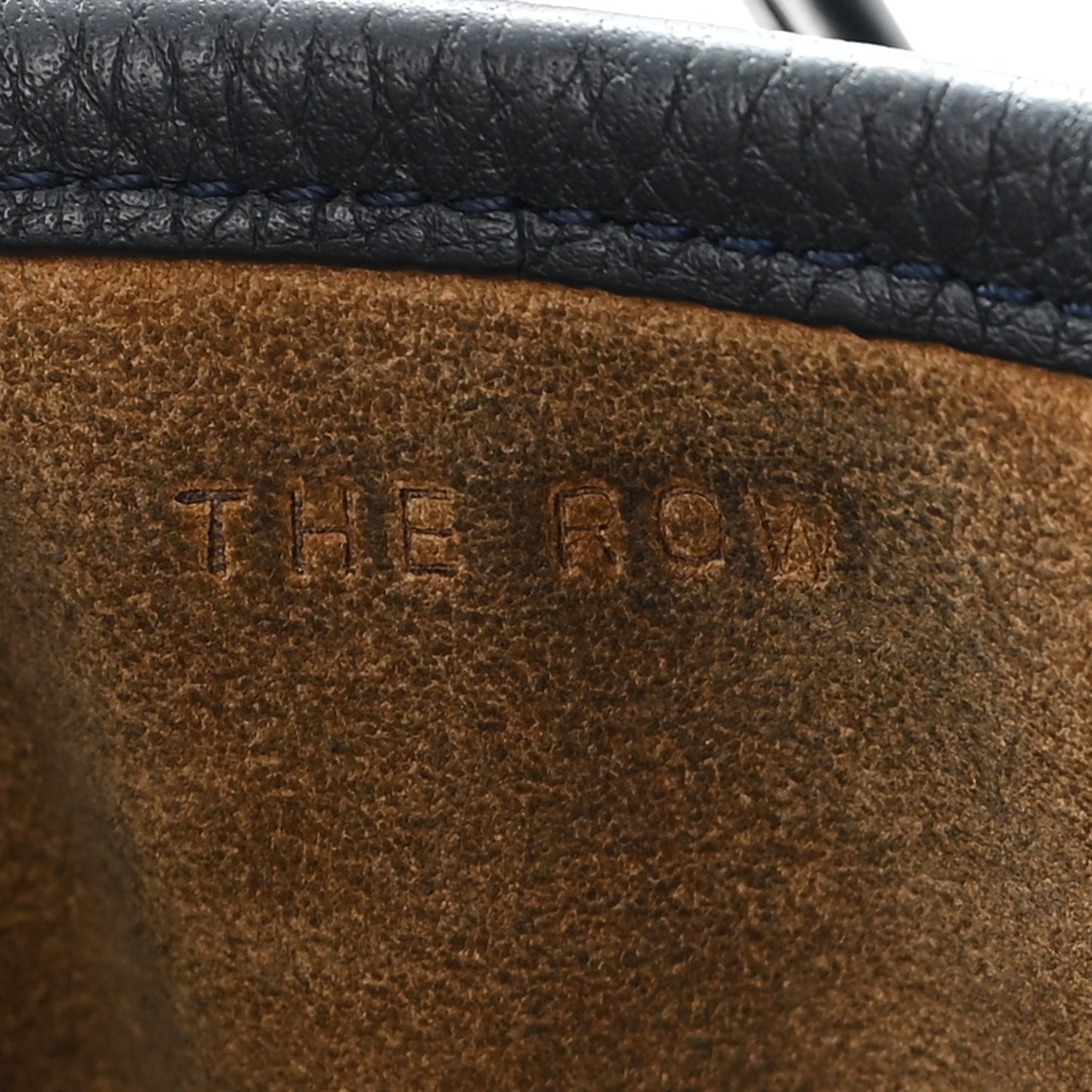 Grained Calfskin Park Tote Three Navy