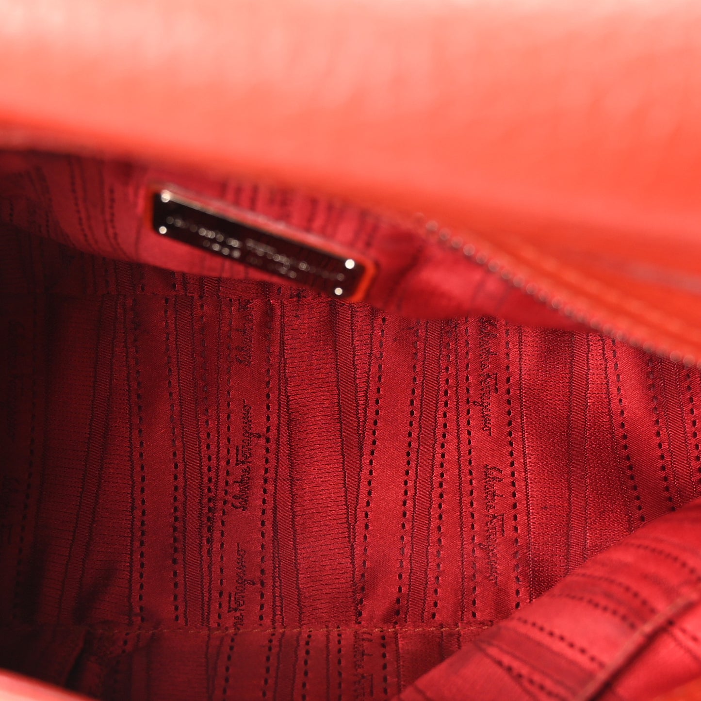 Grained Calfskin Large Sofia Satchel Sunset