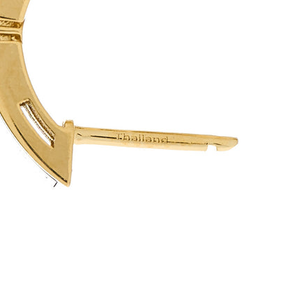Roberto Coin 18K Yellow Gold Black Enamel Diamond Love in Verona Hoop Earrings 3 of 4