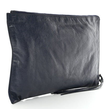 Balenciaga Agneau Classic Hardware Small Pouch Navy 3 of 10