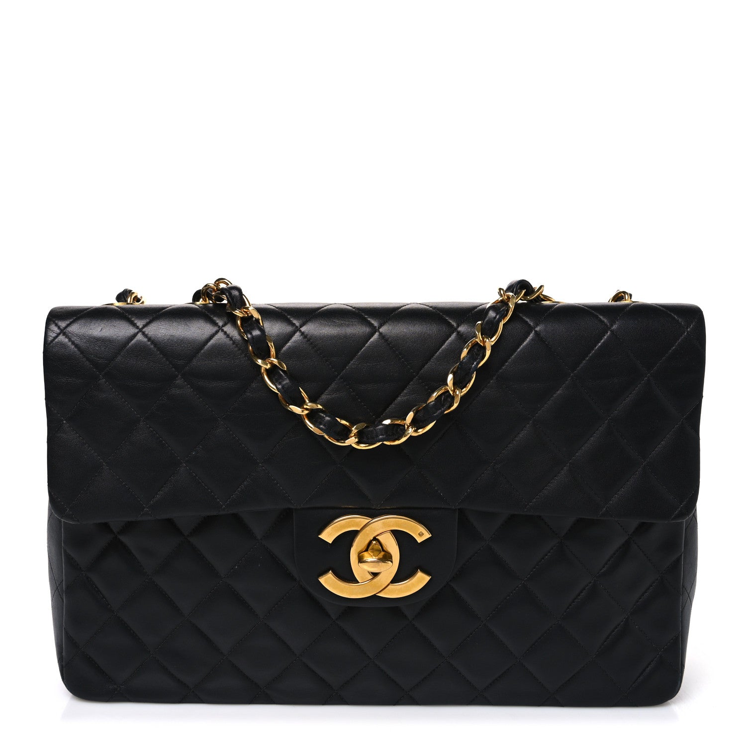 Chanel Lambskin Quilted XL Jumbo Single Flap Black 1 of 13