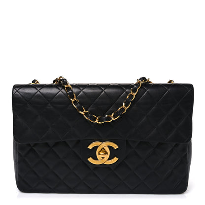 Chanel Lambskin Quilted XL Jumbo Single Flap Black 1 of 13