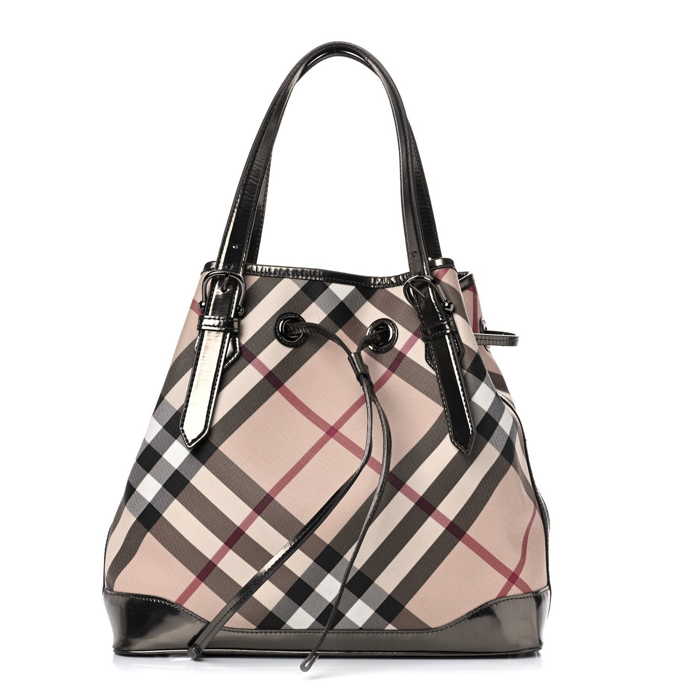 Supernova Check Drawstring Tote Black