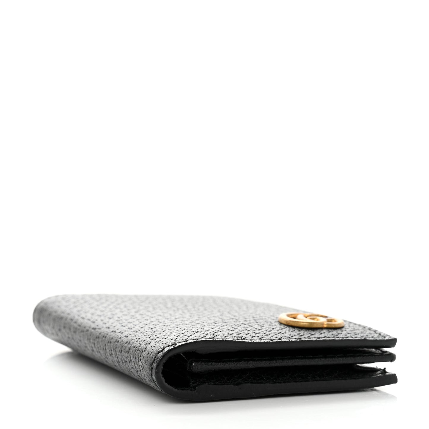 Calfskin Boar Effect GG Marmont Card Case Black