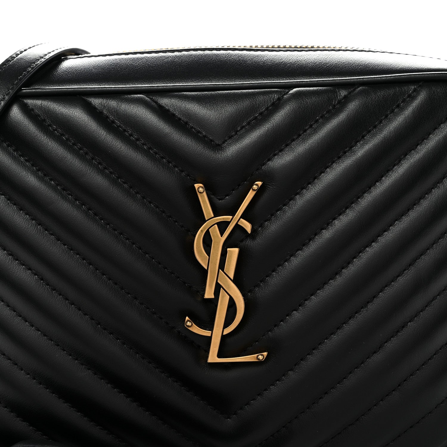 Saint Laurent Calfskin Matelasse Monogram Lou Camera Bag Black 8 of 10