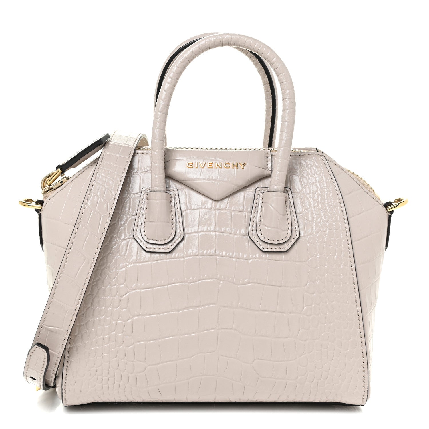 Givenchy Calfskin Crocodile Embossed Mini Antigona Dune 1 of 11