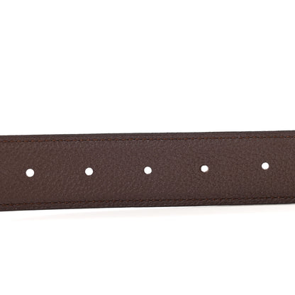 Hermes Box Togo 32mm H Belt 85 34 Black Chocolate 5 of 7