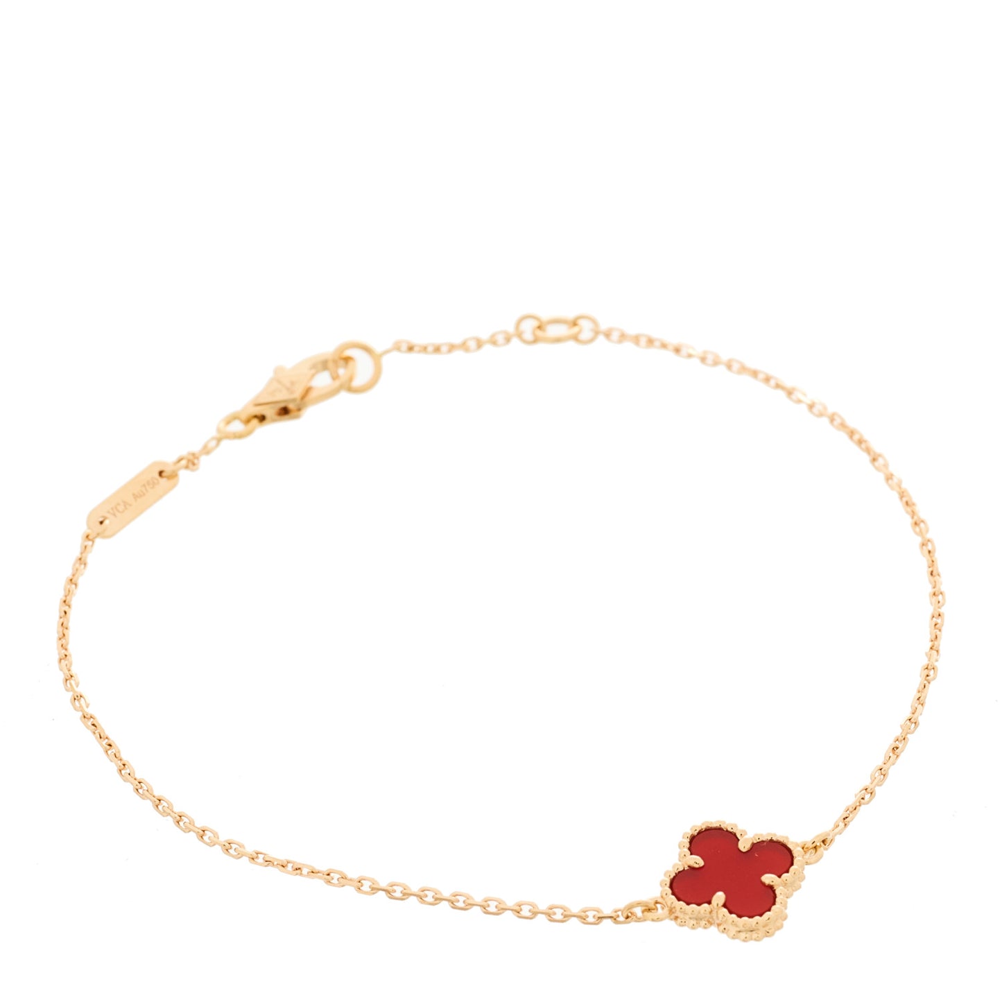 18K Rose Gold Carnelian Sweet Alhambra Bracelet