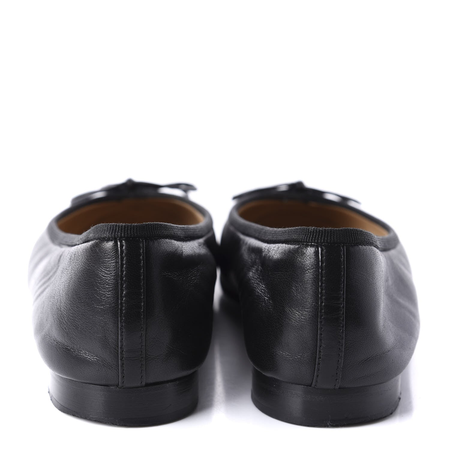Chanel Lambskin Patent Calfskin CC Cap Toe Ballerina Flats 39 Black 6 of 10