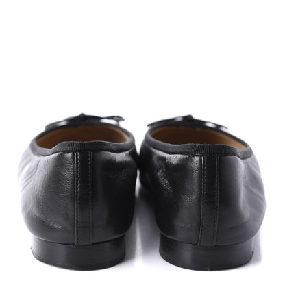 Chanel Lambskin Patent Calfskin CC Cap Toe Ballerina Flats 39 Black 6 of 10