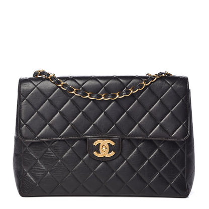 Chanel Lambskin Quilted Jumbo Single Flap Black 1 of 18