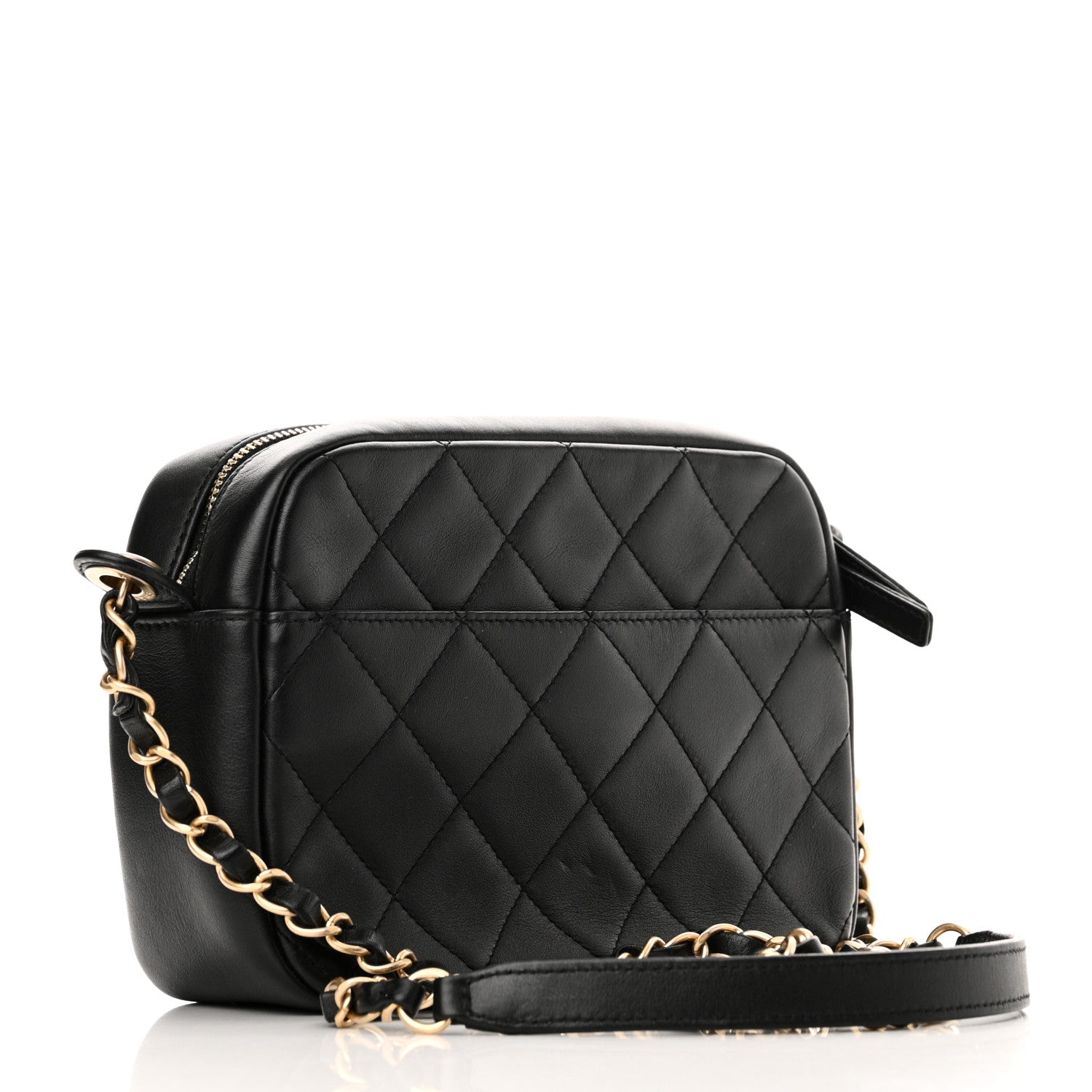 Chanel Calfskin Quilted Enchained Camera Case Bag Black 3 of 10