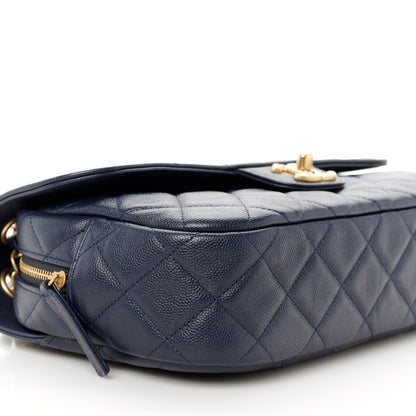 Chanel Caviar Quilted Medium Single Flap Navy 10 of 12