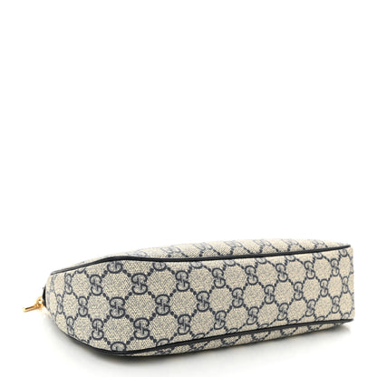 Gucci GG Supreme Monogram Textured Dollar Calfskin Web Small Ophidia GG Handbag Beige Blue 4 of 10