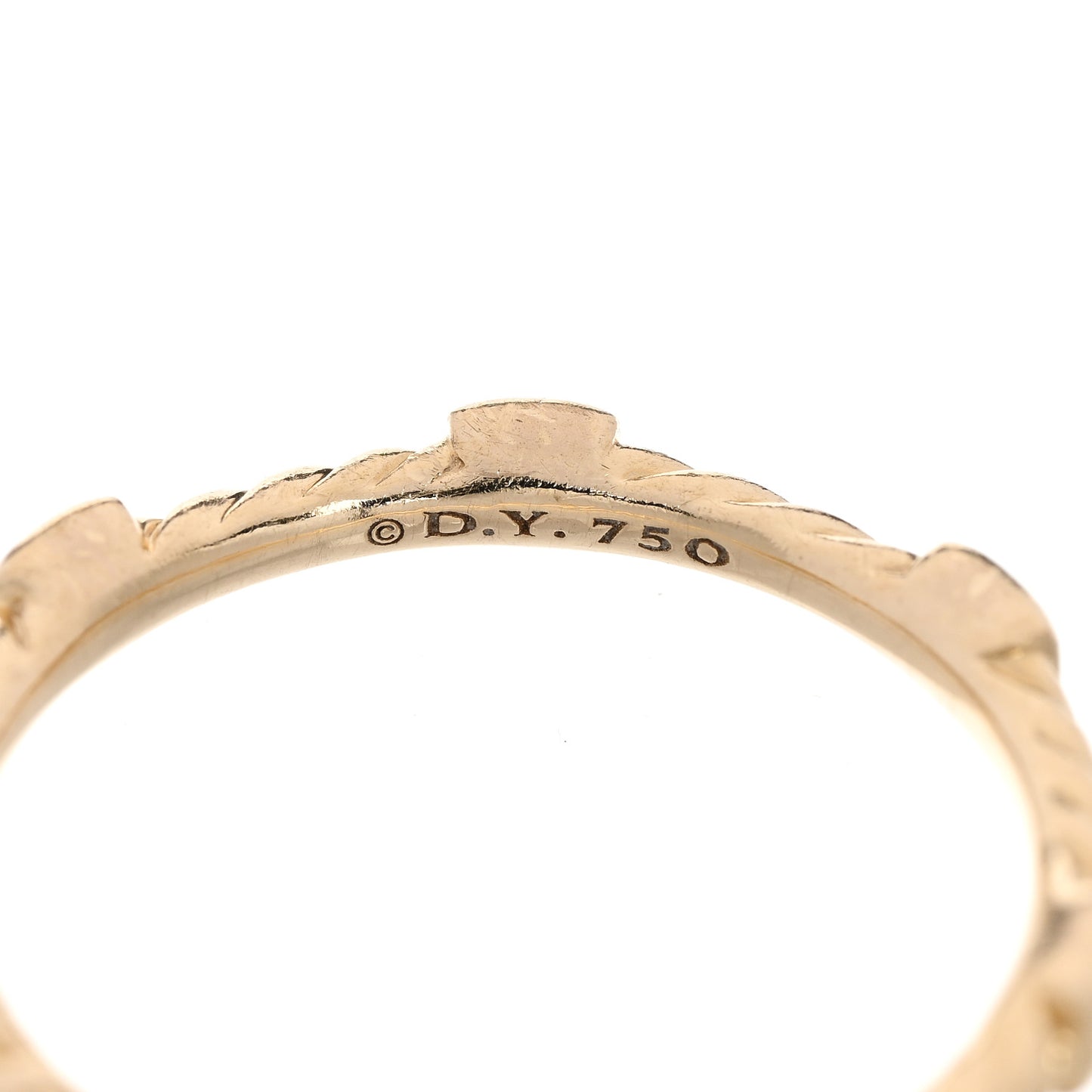 18K Yellow Gold Diamond Cable Collectibles Stack Ring 52 6