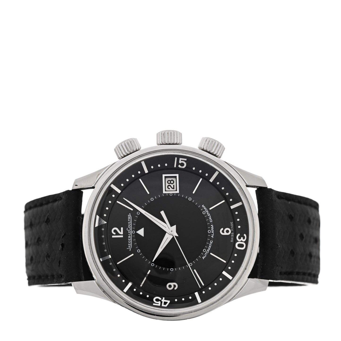 Platinum Calfskin 42mm Tribute To Polaris Automatic Watch Black 190.6.96