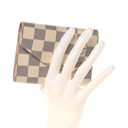 Louis Vuitton Damier Azur Victorine Wallet Rose Ballerine 2 of 10