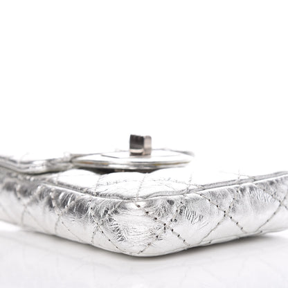 Chanel Metallic Aged Calfskin Quilted 2.55 Reissue Phone Case Silver 5 of 9