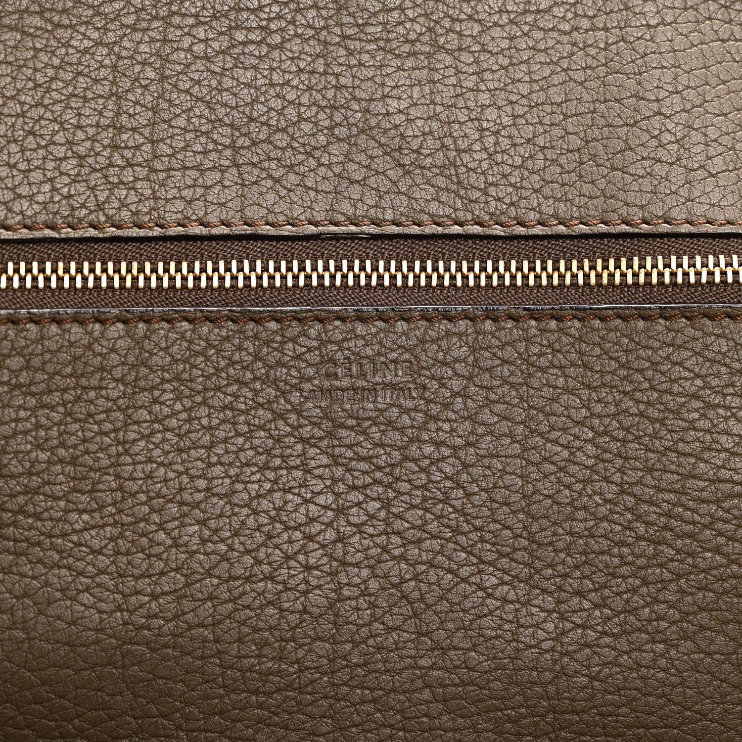 Celine Crisped Calfskin Large Tie Knot Tote Dark Khaki 7 of 17