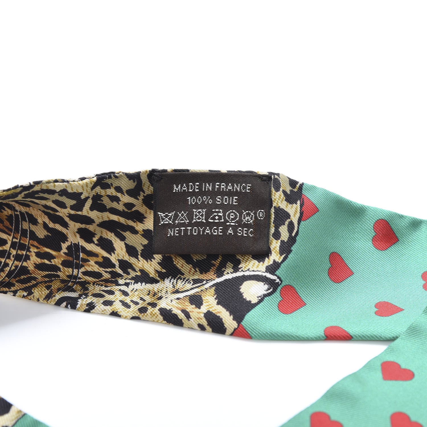 Hermes Silk Jungle Love Love Twilly Emeraude Rose Brun 2 of 4