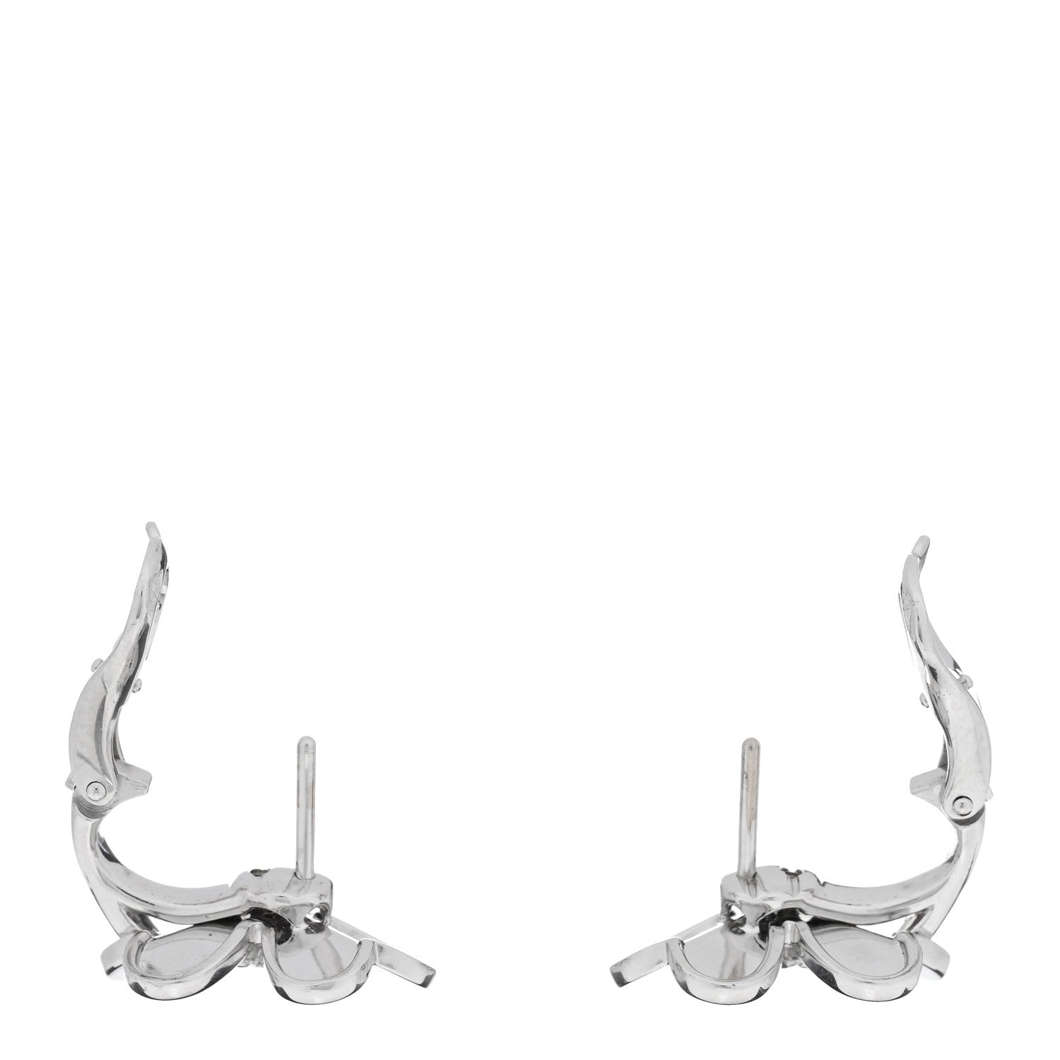 Van Cleef & Arpels 18K White Gold Diamond Small Frivole Earrings 3 of 5