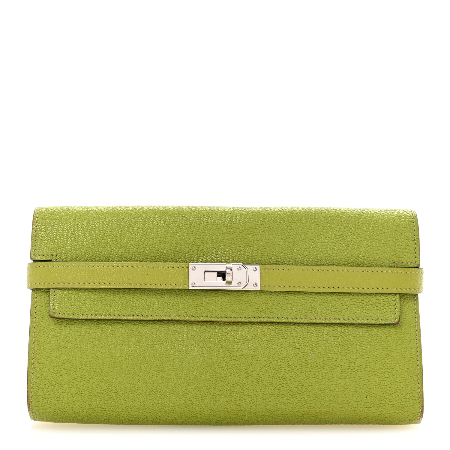 Hermes Chevre Mysore Kelly Longue Wallet Vert Anis 1 of 7