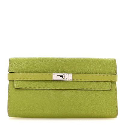 Hermes Chevre Mysore Kelly Longue Wallet Vert Anis 1 of 7