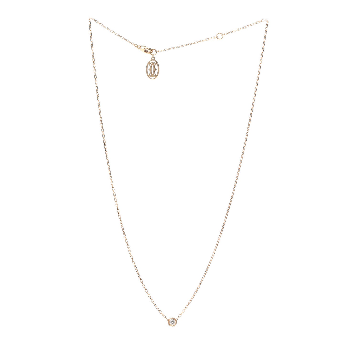 18K Pink Gold Diamond SM D'Amour Pendant Necklace