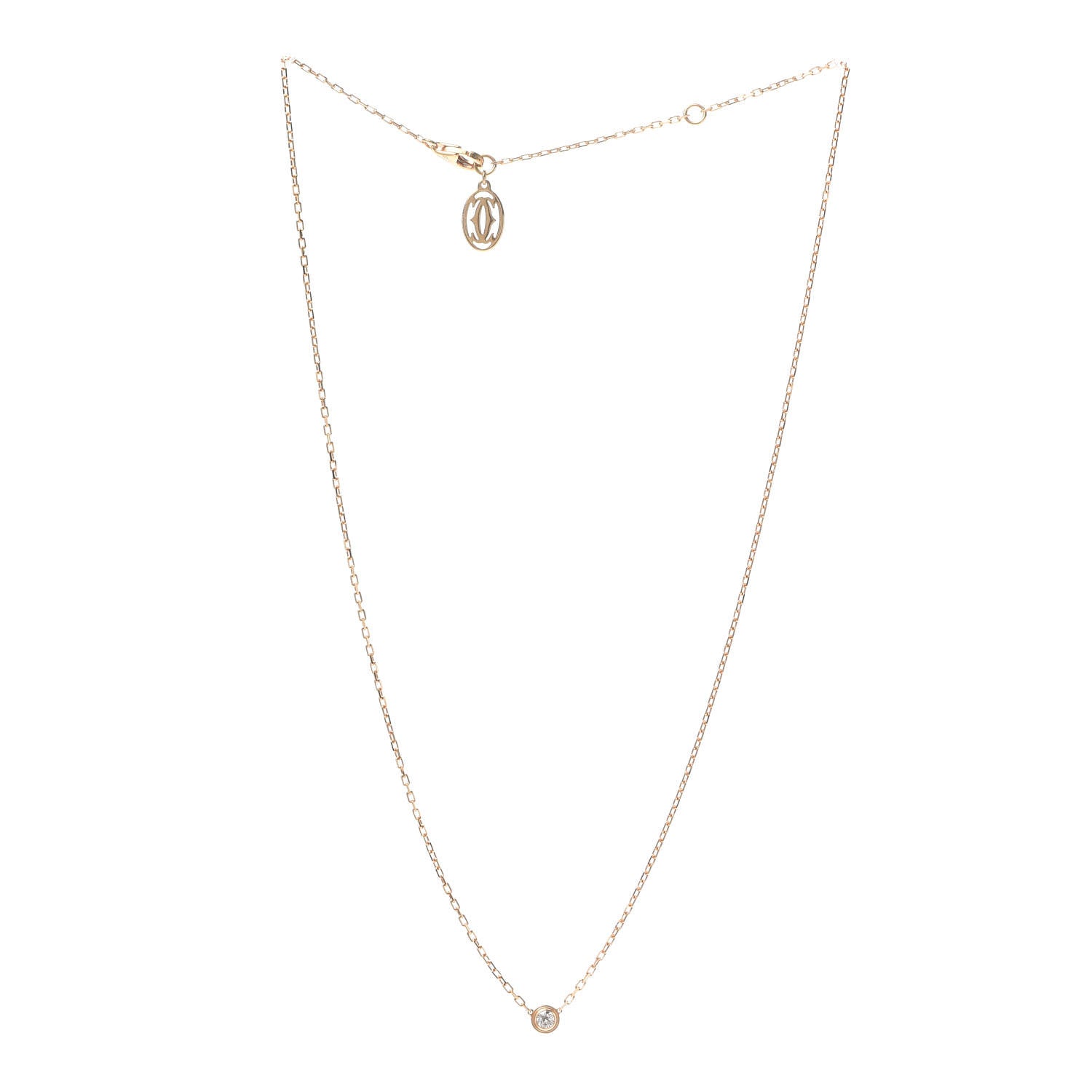 Cartier 18K Pink Gold Diamond SM D'Amour Pendant Necklace 3 of 6