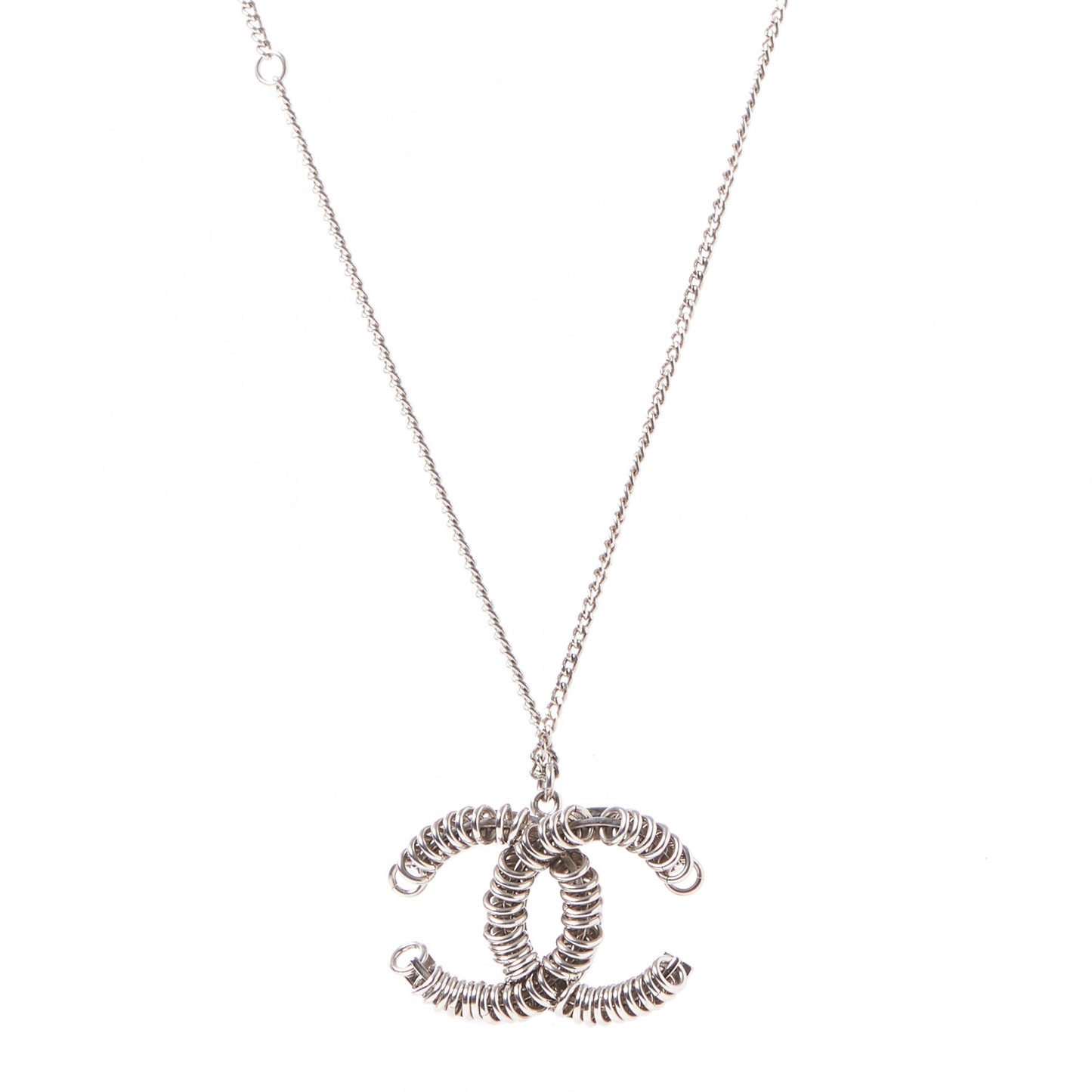 Metal CC Necklace Silver