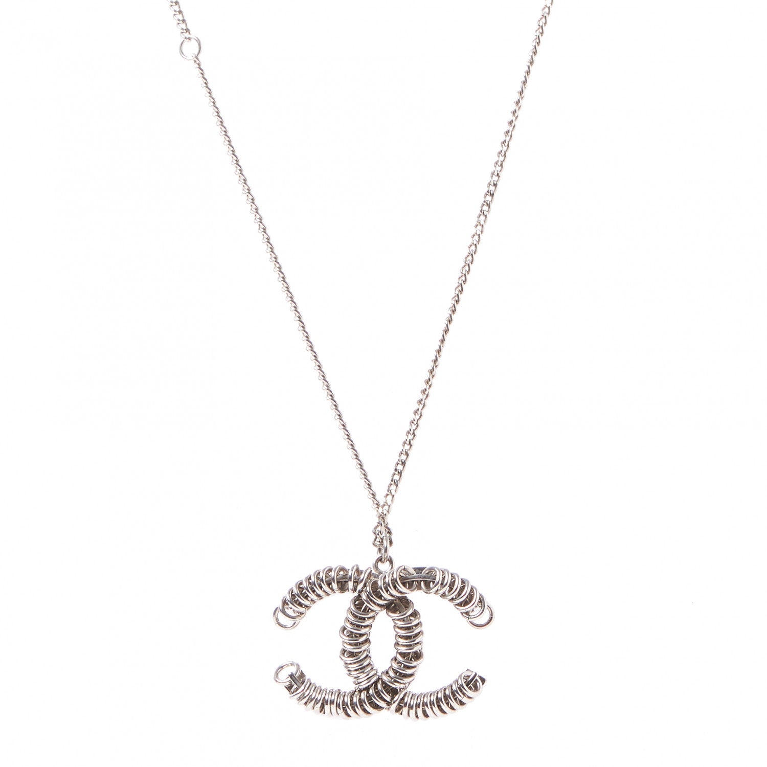 Chanel Metal CC Necklace Silver 1 of 7