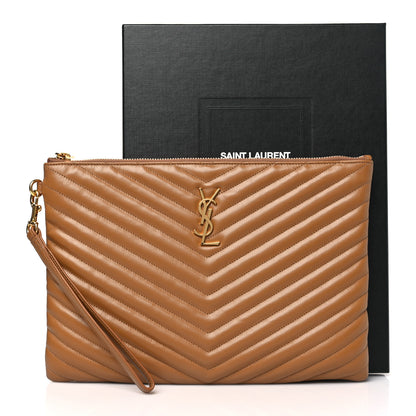 Saint Laurent Calfskin Matelasse Monogram Cassandre Tablet Pouch Cork 9 of 9