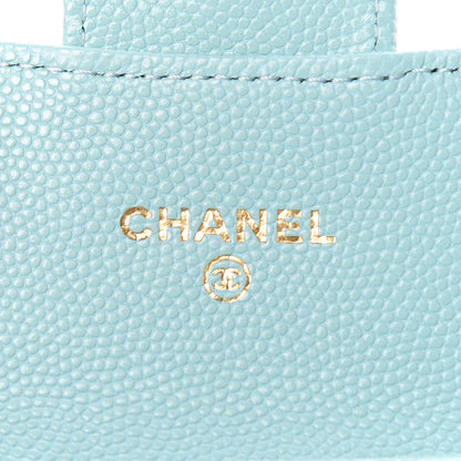 Chanel Caviar Quilted Flap Card Holder Turquoise 5 of 9