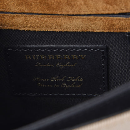 Burberry Derby Calfskin House Check Small Macken Crossbody Bag Black 6 of 11