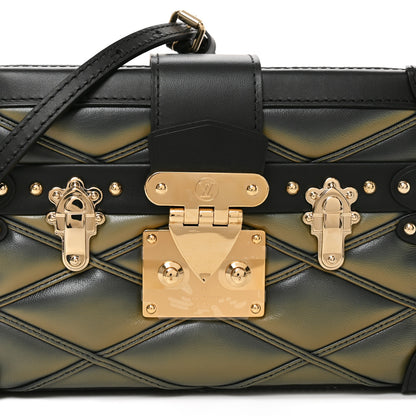 Louis Vuitton Lambskin Malletage Petite Malle Black Beige 6 of 8