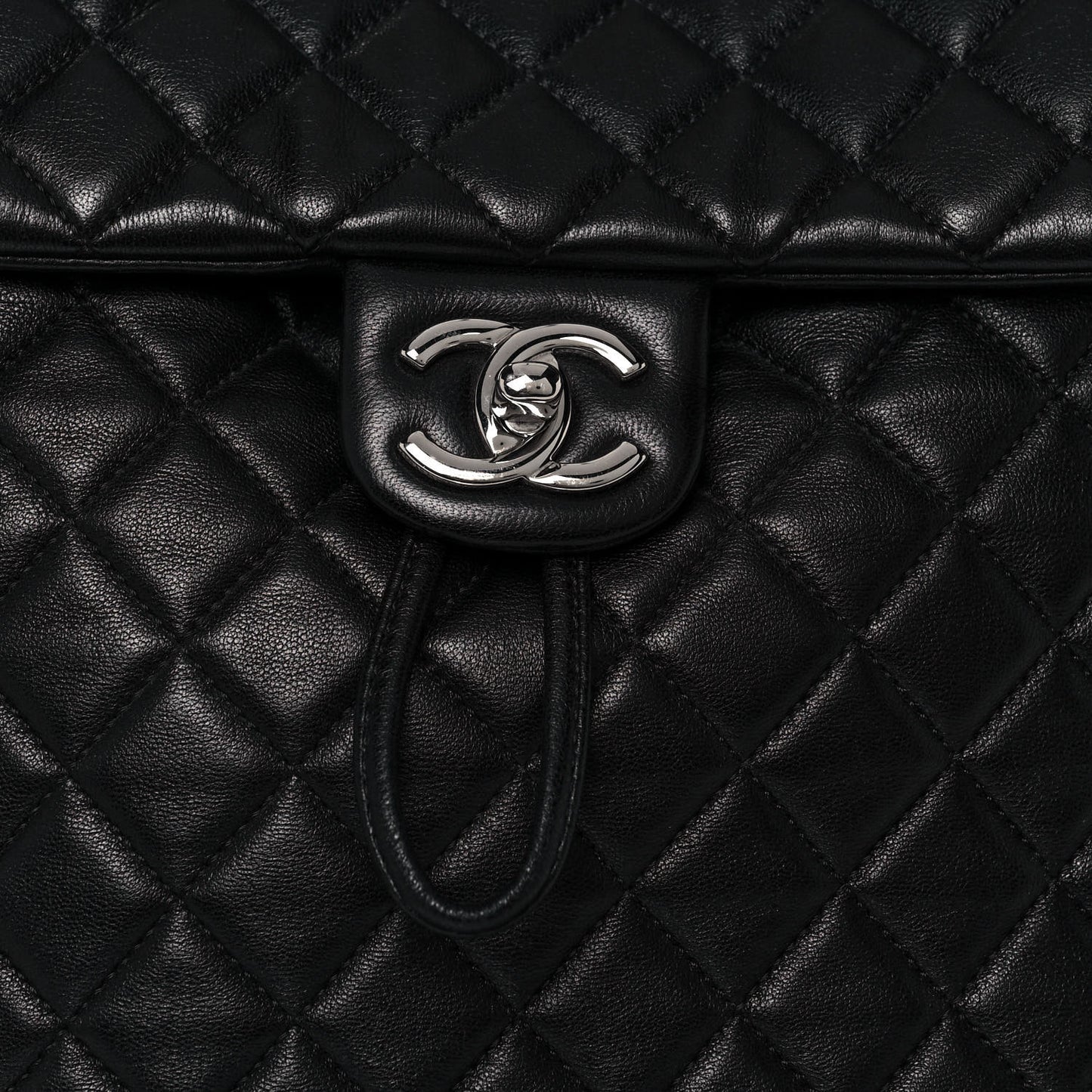 Calfskin Quilted Large Urban Spirit Backpack Black