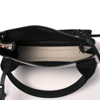 Balenciaga Cotton Canvas Calfskin Navy Cabas XS Natural Black 5 of 18
