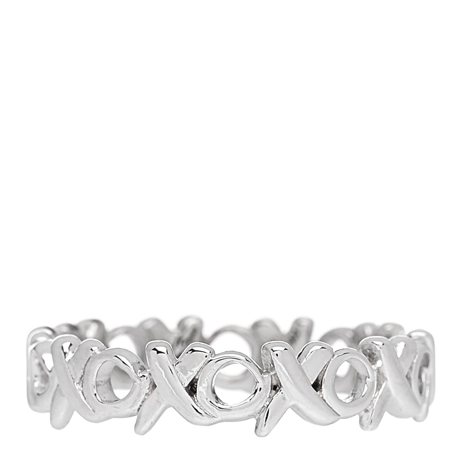 Tiffany Sterling Silver Paloma Picasso Narrow Love & Kisses Ring 52 6 1 of 4