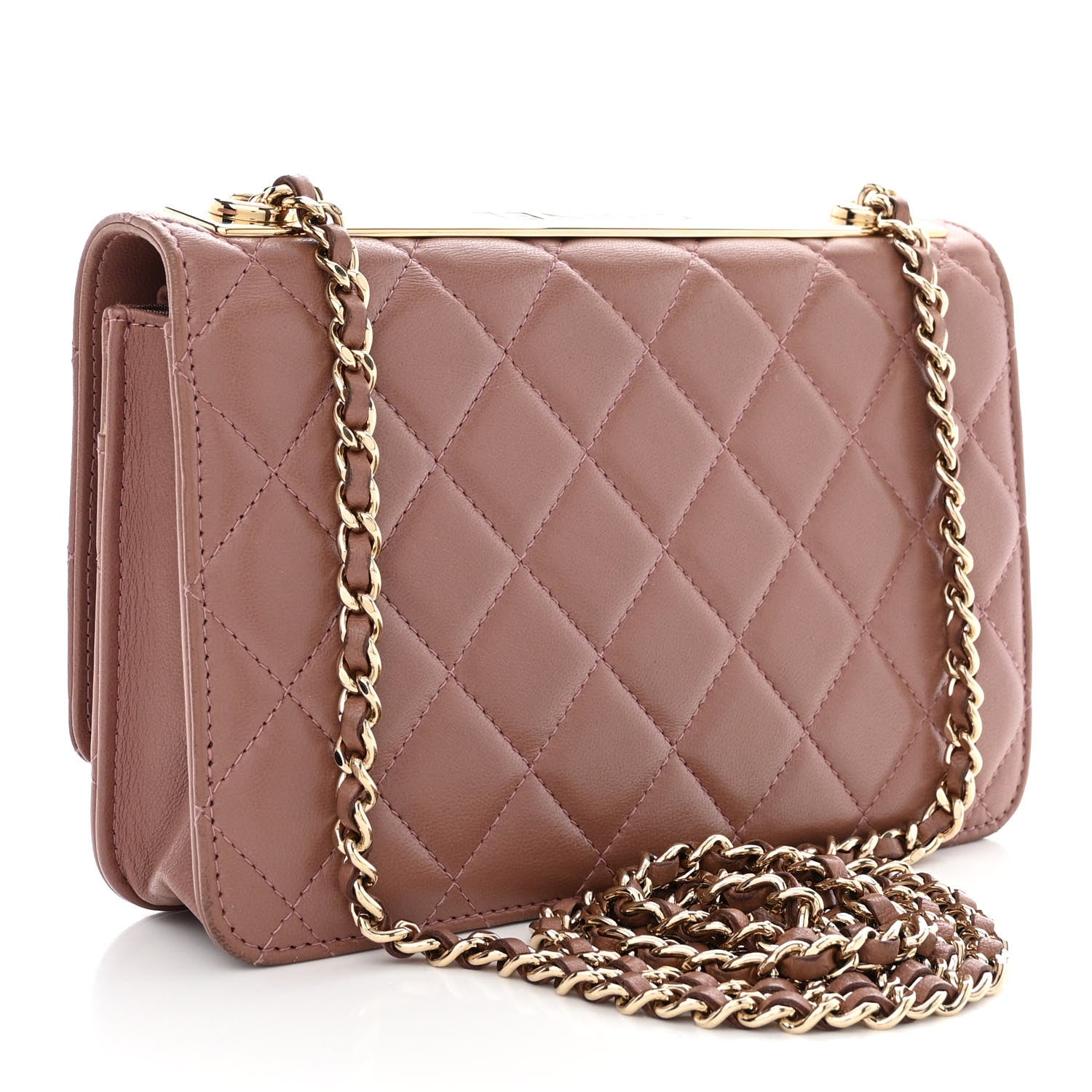 Chanel Lambskin Quilted Trendy CC Wallet On Chain WOC Nude 3 of 14