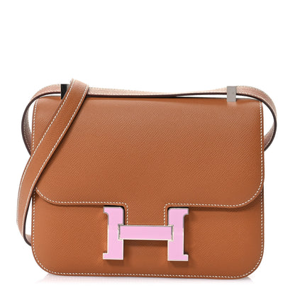 Hermes Epsom Enamel Constance 24 Gold Mauve Sylvestre 1 of 12