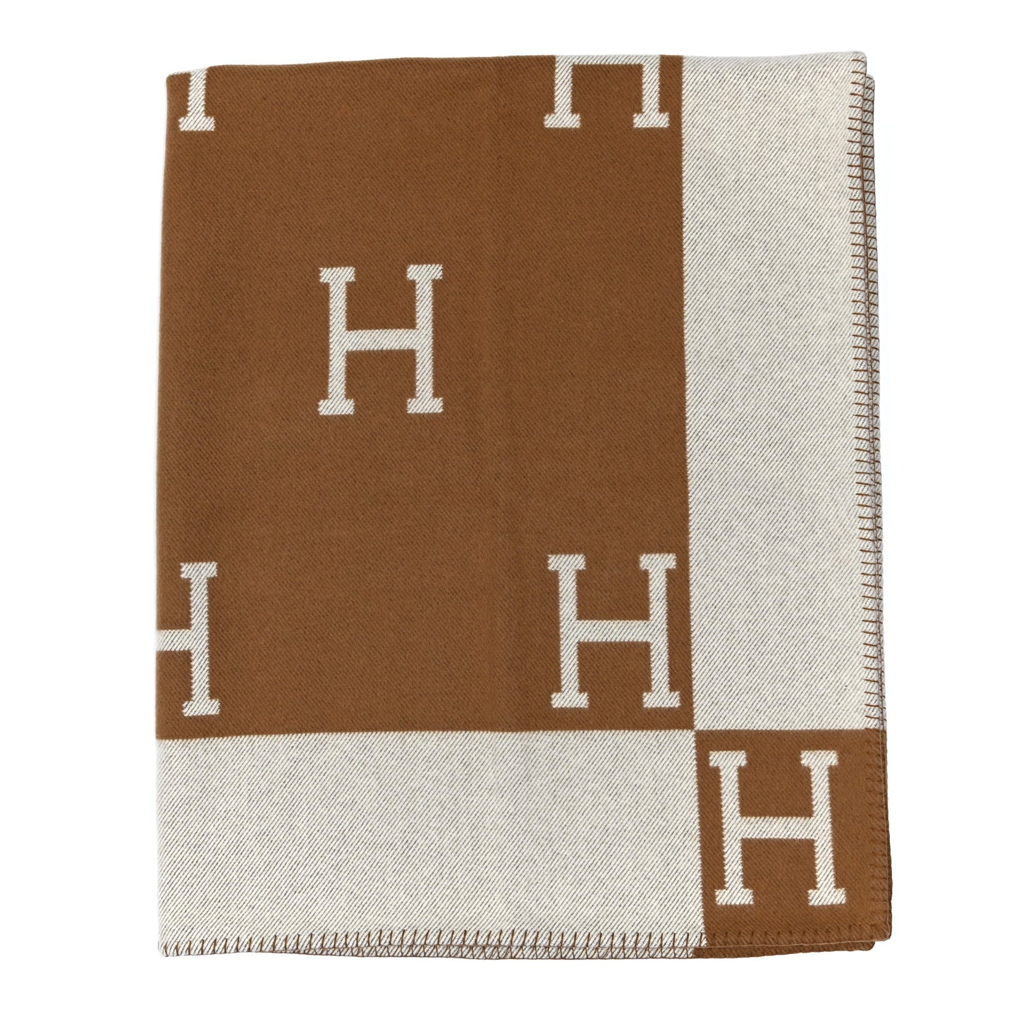Wool Cashmere Avalon Blanket Ecru Camel