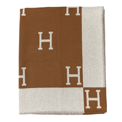 Hermes Wool Cashmere Avalon Blanket Ecru Camel 1 of 3