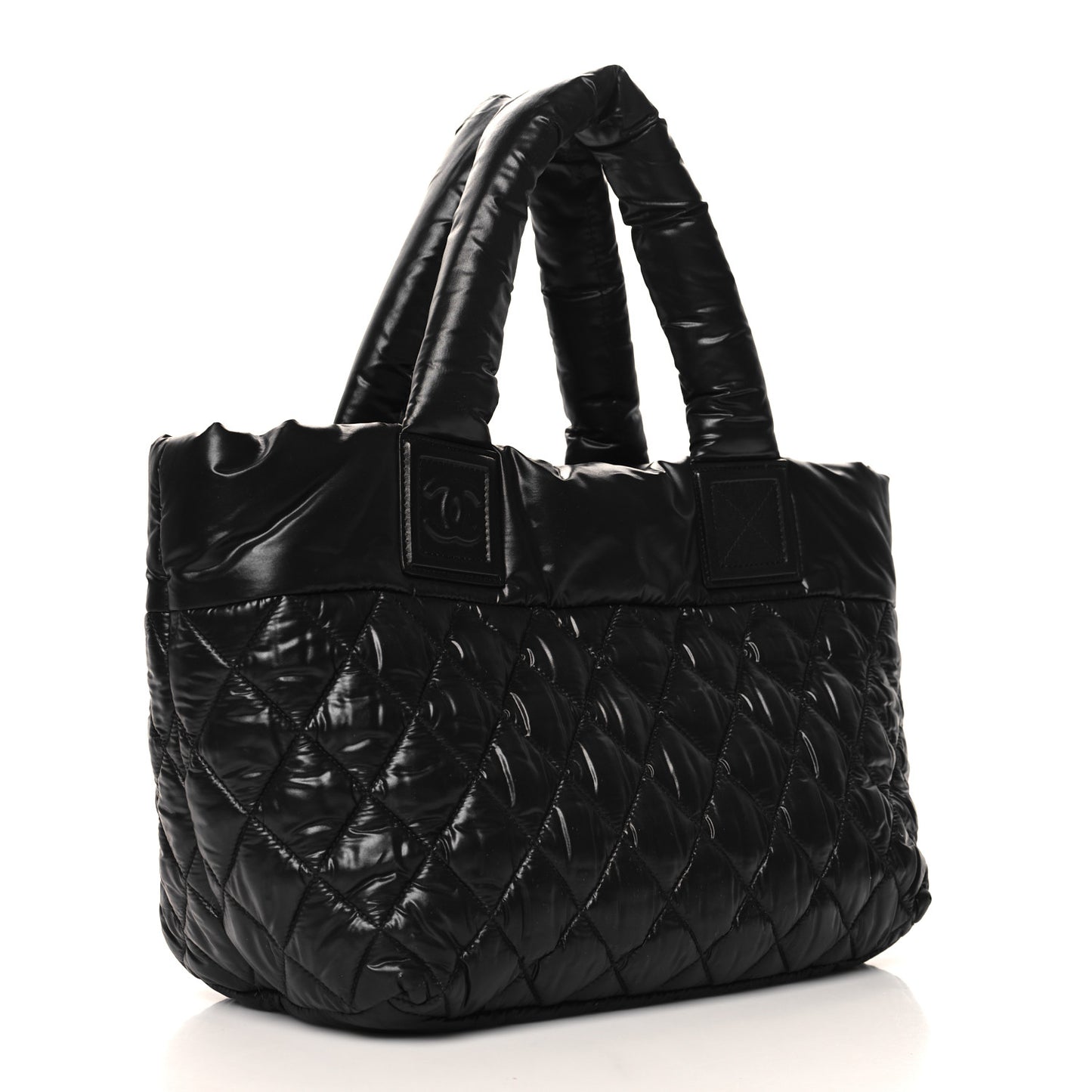 Nylon Quilted Small Coco Cocoon Tote Black
