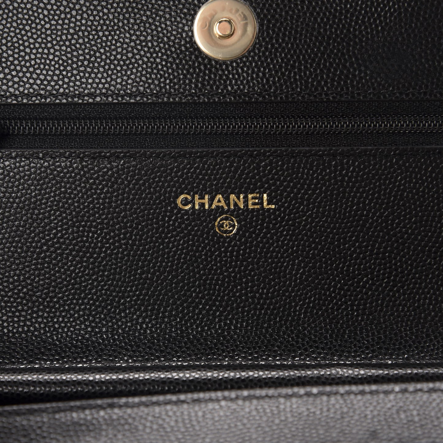 Caviar Quilted French New Wave Chain CC Wallet On Chain WOC Black