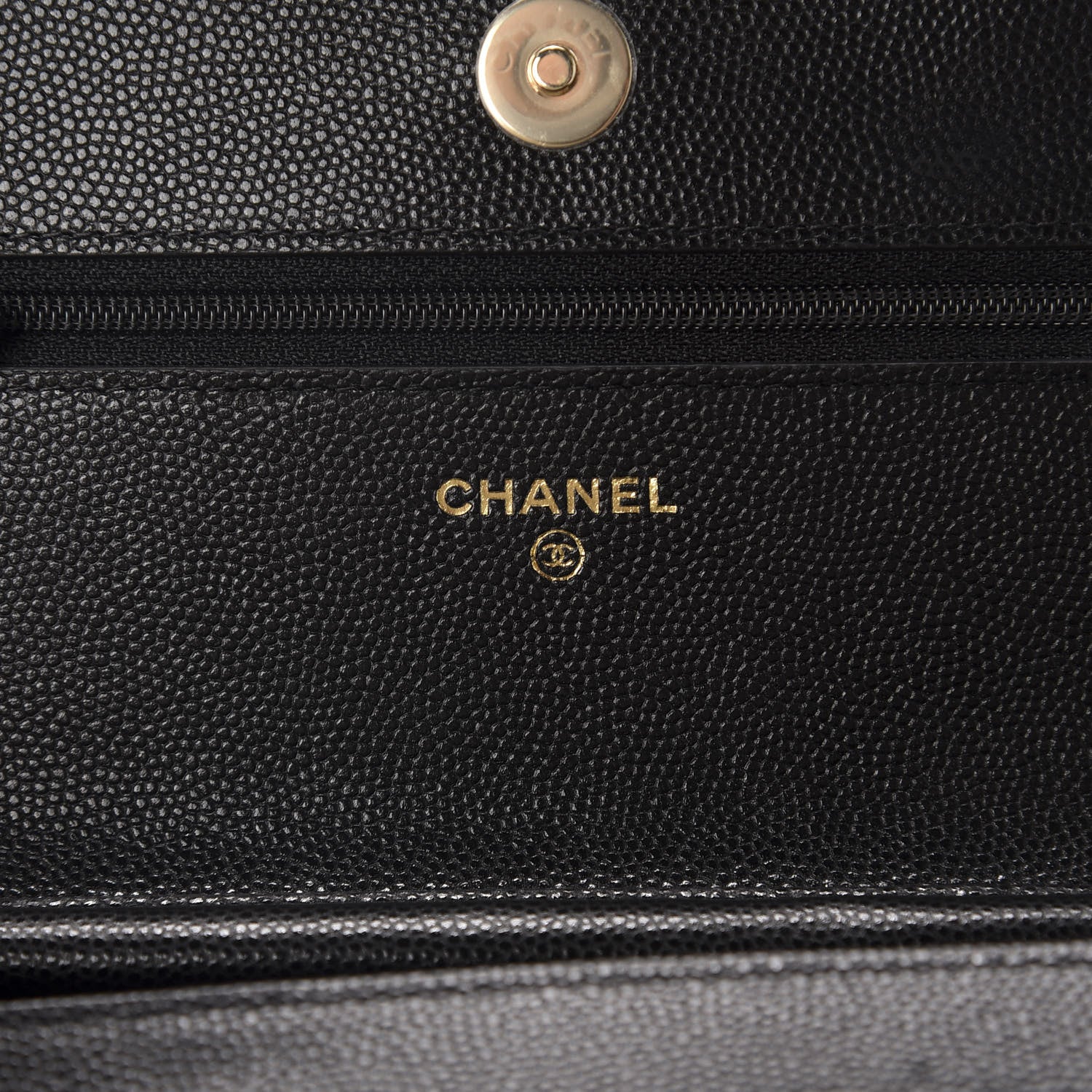 Chanel Caviar Quilted French New Wave Chain CC Wallet On Chain WOC Black 8 of 12