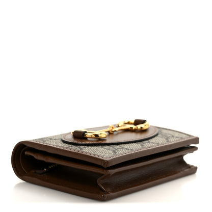 Gucci GG Supreme Monogram Horsebit 1955 Card Case Wallet Beige Ebony Brown Sugar 4 of 10